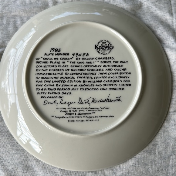 💖”Shall We Dance .” Numbered Collector
Plate, 8 1/2 round
Plate # 800SD - Picture 2 of 3